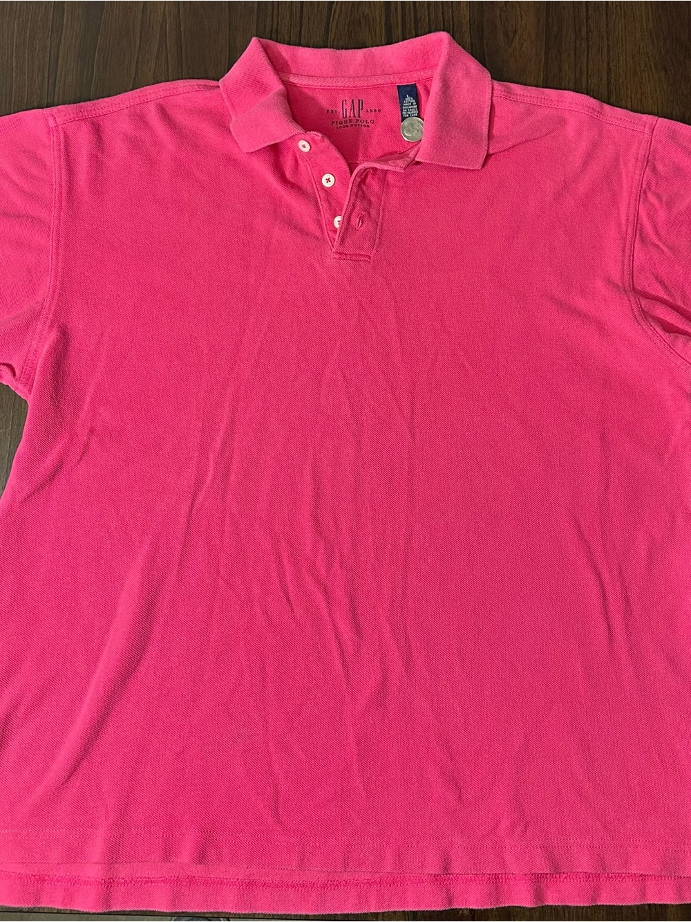 GAP Men’s Bright Pink Short-Sleeve Polo